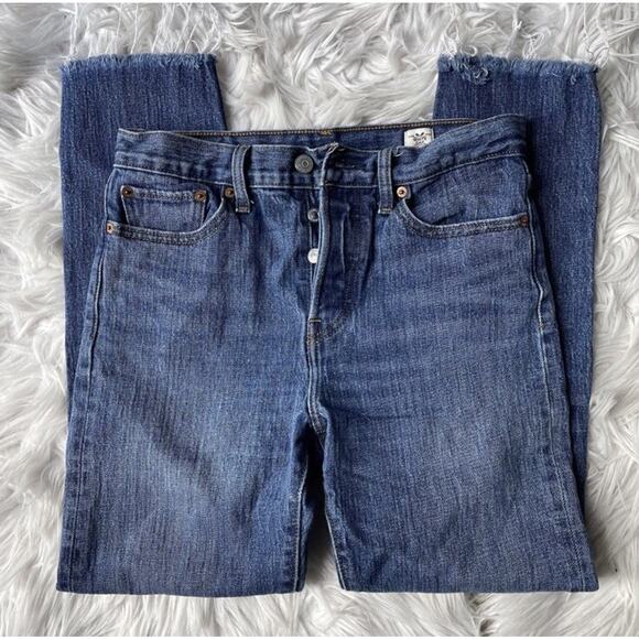 LEVI’S X WHITE OAK CONE DENIM Frayed Hems Button Fly Denim Jeans 28 - Picture 2 of 12